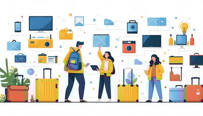 Illustration of community sharing and renting items